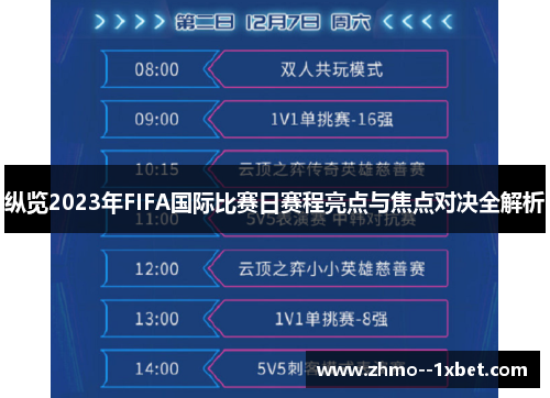 纵览2023年FIFA国际比赛日赛程亮点与焦点对决全解析