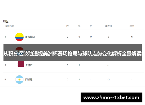 从积分榜波动透视美洲杯赛场格局与球队走势变化解析全景解读